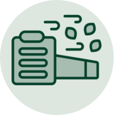 Yard waste clean-up icon